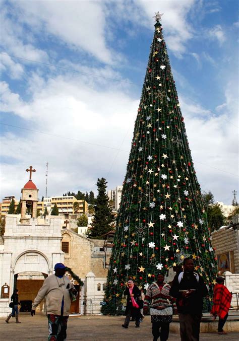 A Christmas tree during Christmas celebration in Nazareth