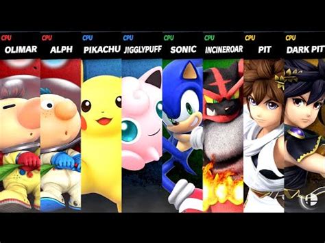 Olimar And Alph VS Pikachu And Jigglypuff VS Sonic And Incineroar VS