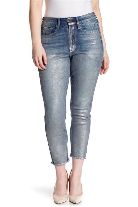 Seven7 Metallic Released Ankle Skinny Jeans Plus Size Skinny Jeans Plus Size Plus Size Outfits