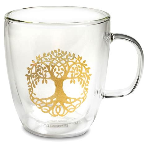 Tasse à Thé En Verre Double Paroi Arbre De Vie