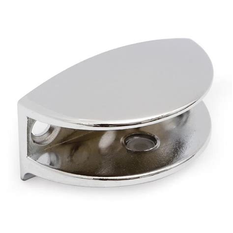 Soporte Media Luna Para Cristal Mm Cromo Caja Miravia