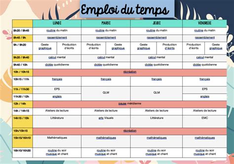 Emploi Du Temps Programmations Ce Ce