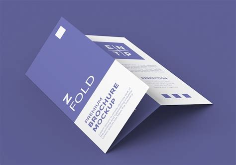 Premium Psd Z Fold Brochure Mockup