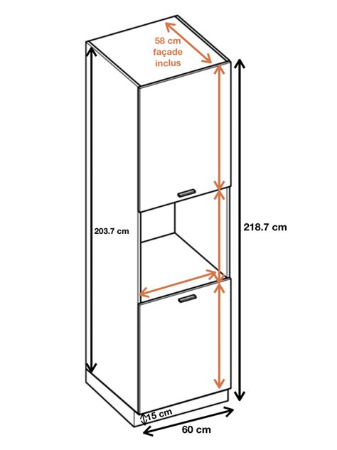 Colonne Cuisine Pour Four Encastrable Lovia Gris Mat Portes L Cm