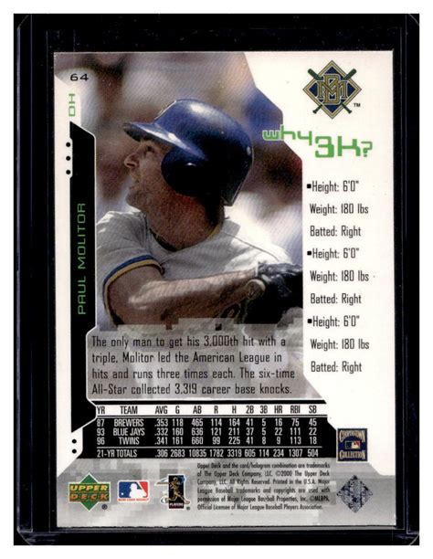 2000 Upper Deck Hitter S Club 64 Paul Molitor EBay