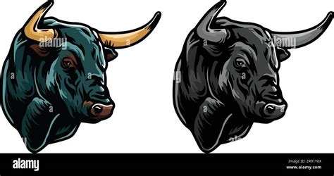 Bull Face Illustration Wild Face Vector Stock Vector Image Art Alamy