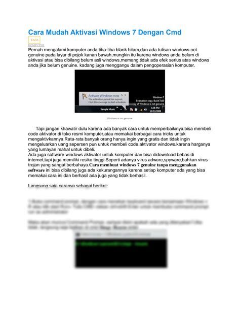 SOLUTION Cara Mudah Aktivasi Windows 7 Dengan Cmd Studypool