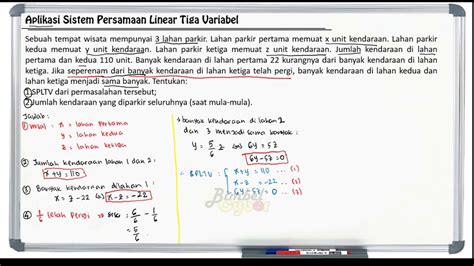 Aplikasi Sistem Persamaan Linear Tiga Variabel SOAL CERITA JUMLAH