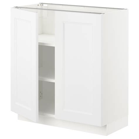 Sektion Base Cabinet With Shelves2 Doors Whiteaxstad Matt White 76x37x76 Cm 30x15x30