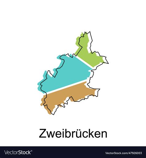 Map of zweibrucken colorful design world map Vector Image