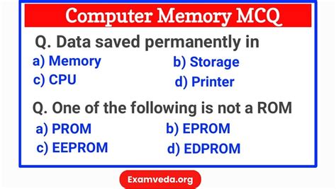 Top Computer Memory MCQ Multiple Choice Questions Examveda