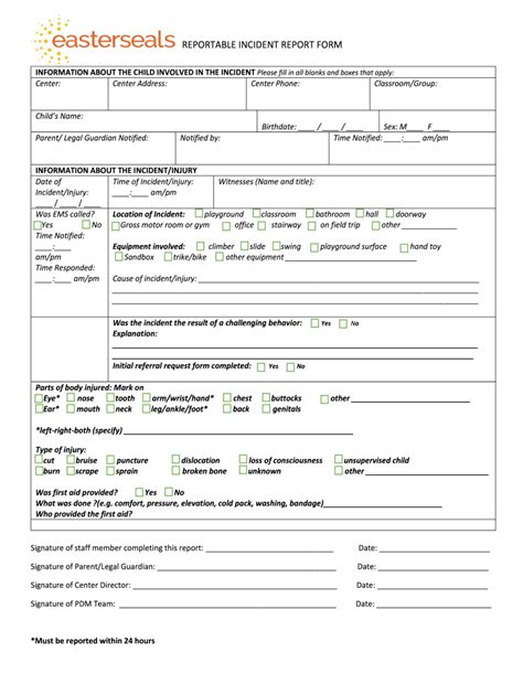 Child Care Incident Report Example Writing Fill Online Printable