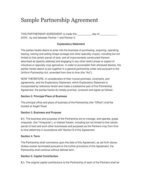 Partnership Agreement Malaysia Sample - JamarisrDunn