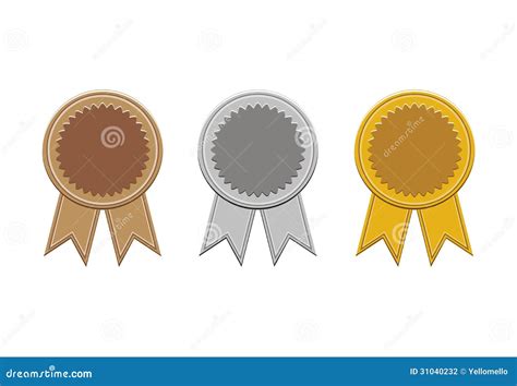 Bronze, Prata, E Medalhas De Ouro Ilustração do Vetor - Ilustração de ...