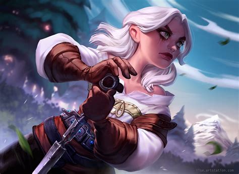 Wallpaper Ciri Cgi 3d Digital Art Digital Painting White Hair