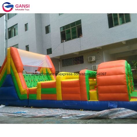 Giant Outdoor Inflatable Obstacle Bouncy Castle Commercial 0 55mm PVC