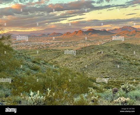 Desert Vista Trailhead Sonoran Preserve Phoenix Arizona Sunset