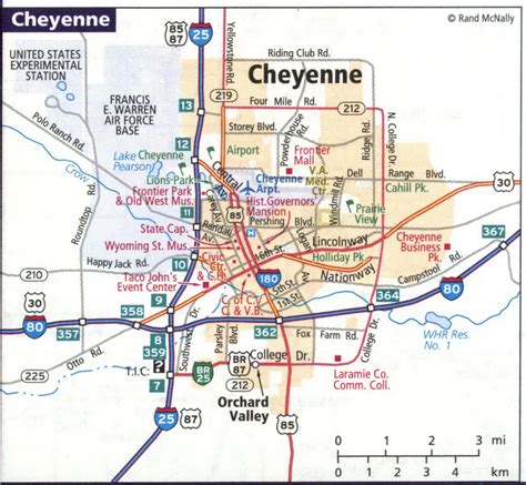 Detailed Maps Of Cities Wy Of Casper Cheyenne Atlas