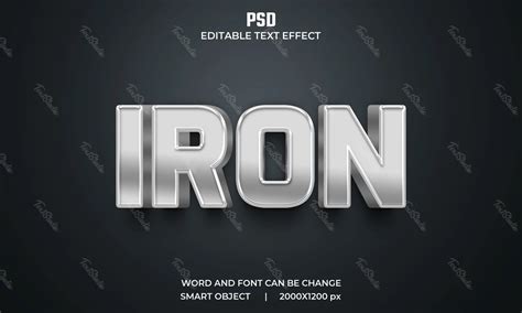 Effet De Texte 3d En Fer Fichier PSD Photoshop PREMIUM