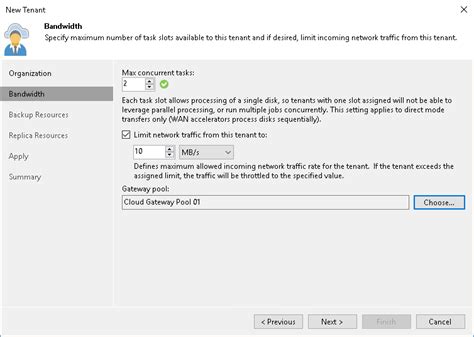 Step Specify Bandwidth Settings Veeam Cloud Connect Guide