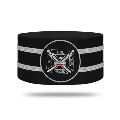 Knights Templar Commandery Masonic Crown Cap Black Grosgrain With