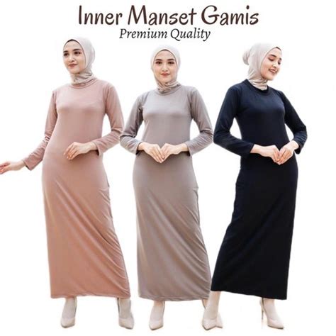 Jual Inner Dress Lengan Panjang Gamis Manset Lengan Panjang Spandek