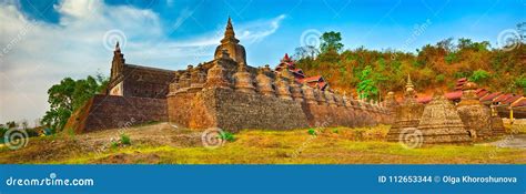 Templo De Shai Thaung En Mrauk U Myanmar Panorama De Alta Resolución