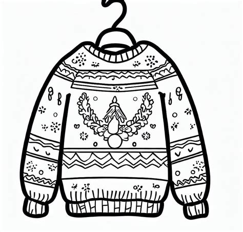 Coloriage Pull de Noël Moche télécharger et imprimer gratuit sur