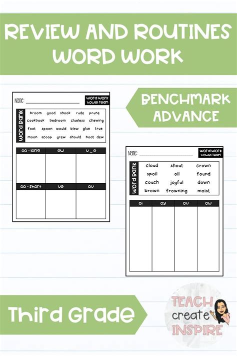 Third Grade Benchmark Review And Routines Word Work Artofit