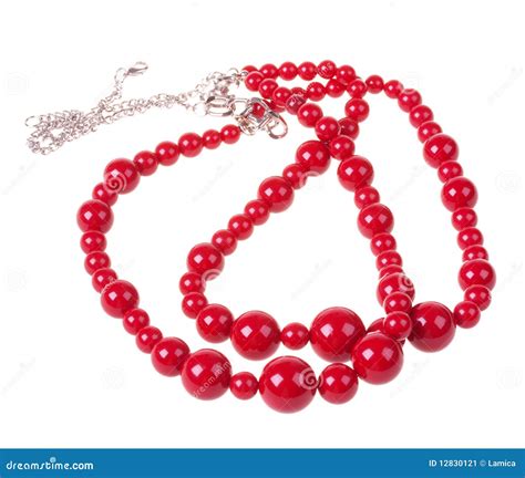 Red Necklace Stock Image Image Of Neck String Women 12830121
