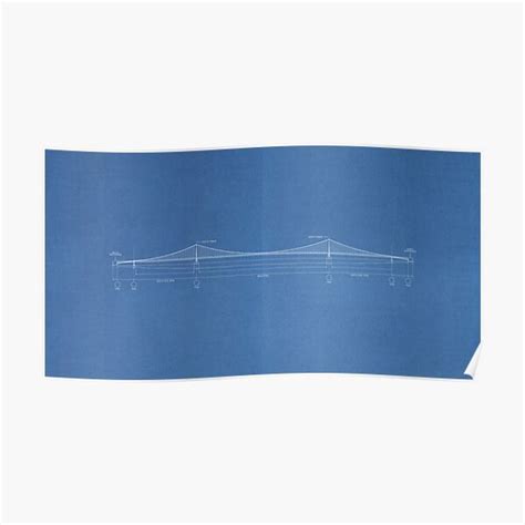 Mackinac Bridge Blueprint Premium Matte Vertical Poster sold by ...