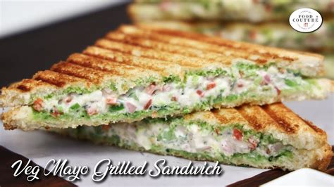 Veg Mayo Grilled Sandwich Recipe | मेयोनिसे सैंडविच | Best Grilled ...