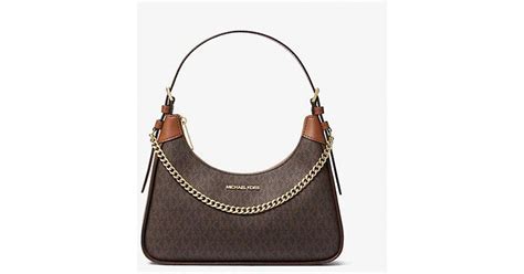 Michael Kors Wilma Medium Signature Logo Shoulder Bag In Brown Lyst