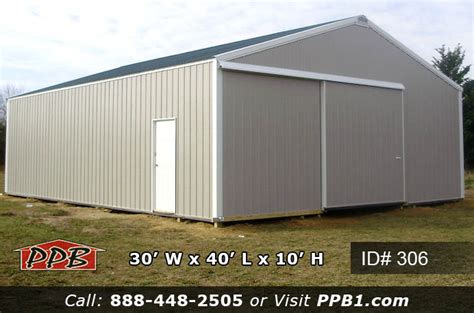 Large Pole Barn With Sliding Door X X Pioneer Pole