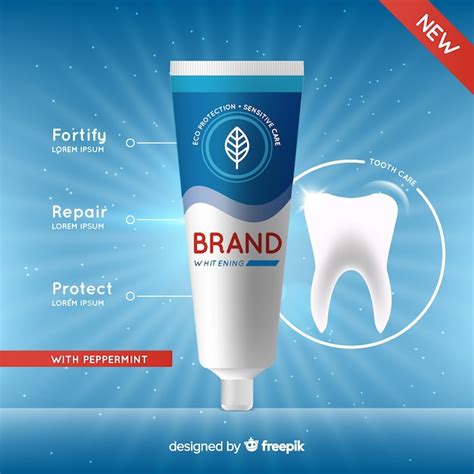 Premium Vector | Realistic ad of fresh toothpaste