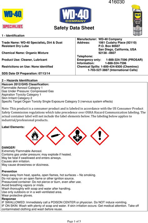 What Is A Material Safety Data Sheet Msds At Francisco Garzon Blog