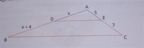 Sabendo que os segmentos DE e BC são paralelos determine o valor de x