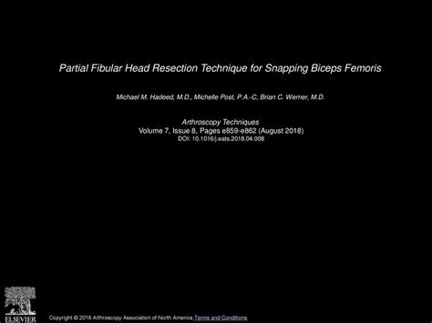 Partial Fibular Head Resection Technique For Snapping Biceps Femoris