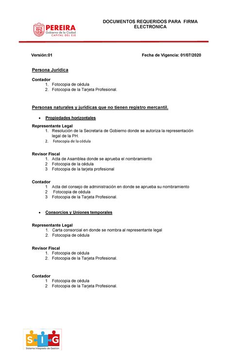 Anexos Habilitaci n Firma Electr nica 231 Versión Fecha de Vigencia