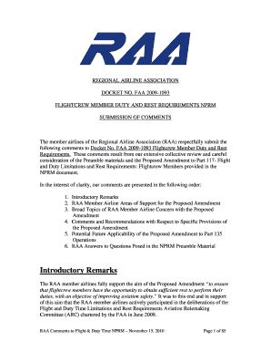 Fillable Online FAA S Final Rule For Pilot Duty And Rest Requirements