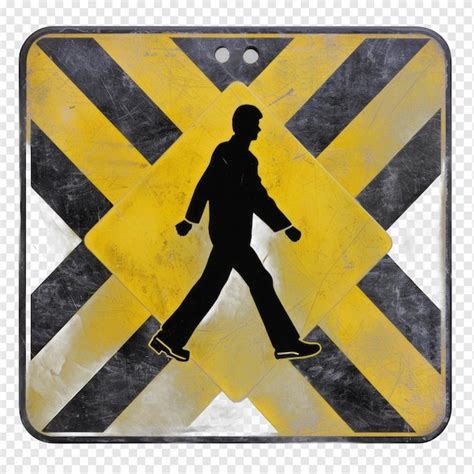 Premium PSD Pedestrian Crossing Sign Isolated On Transparent Background