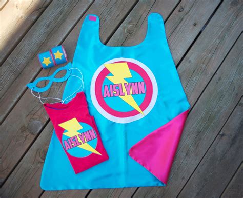 Girls Personalized Superhero Cape With Full Name Supergirl Etsy