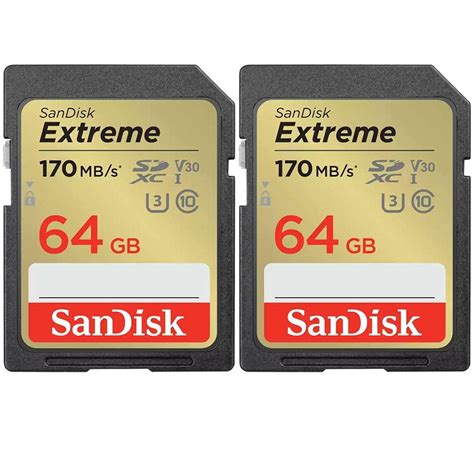 Sandisk Extreme Sdxc Memory Card 64gb Uhs I Sdsdxv2 064g Ancin 2 Pack