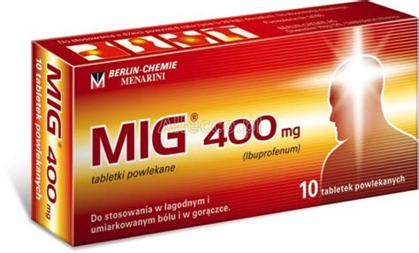 Mig 400 mg 10 tabletek powlekanych Ból ból głowy Ból Leki i