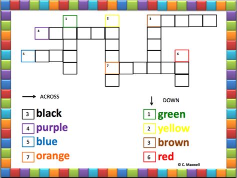 First Grade Crossword Puzzles