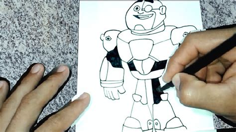 Como Desenhar o cyborg jovens titãs em ação YouTube