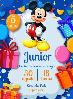 Convite Anivers Rio Mickey Edite Gr Tis Nosso Editor Online