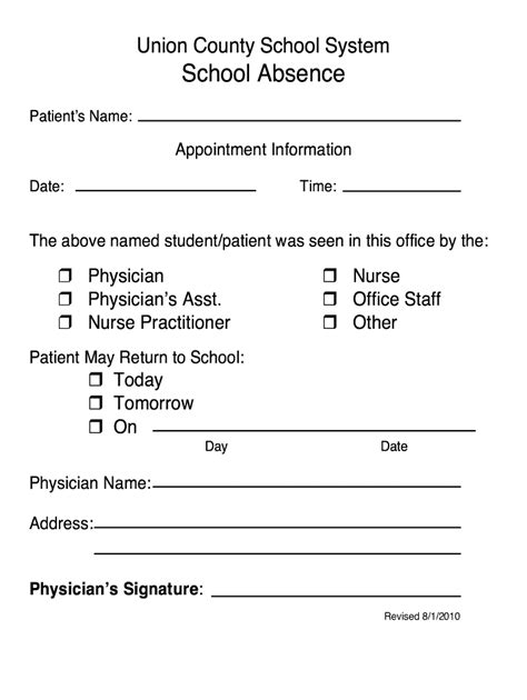 Doctors Note For School Fill Out And Sign Online Dochub