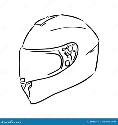 Motorcycle Helmet Hand Drawn Outline Doodle Icon Motorbike Protection