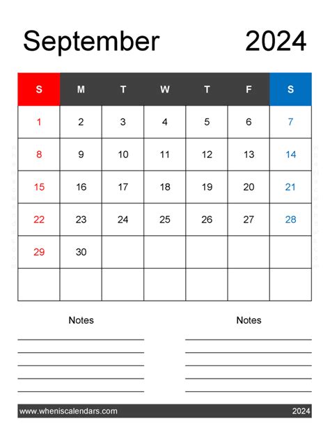 Editable Calendar Sept 2024 Monthly Calendar